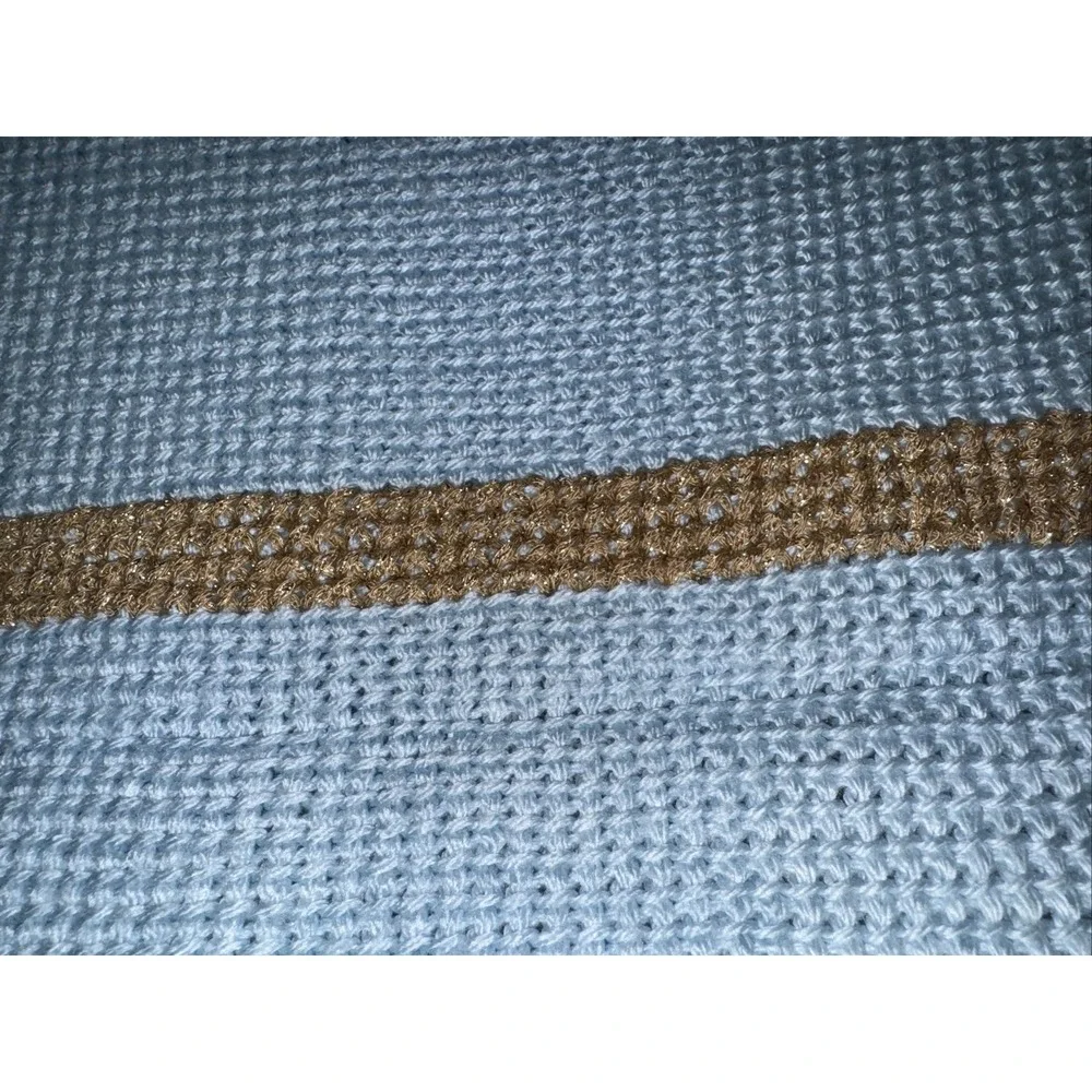 Handmade Crochet Blanket Carousel Horse Nursery Baby Toddler 56x36 Blue